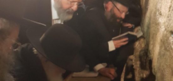 מרן הגר"ח קנייבסקי שליט"א בתפילה בכותל המערבי למען יתומים ואלמנות